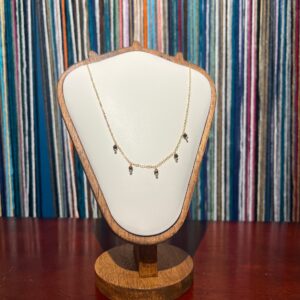 Tigers eye gemstone dew drop necklace 16”