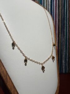 Tigers eye gemstone dew drop necklace 16”, photo 2