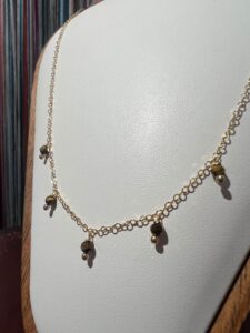 Tigers eye gemstone dew drop necklace 16”, photo 3