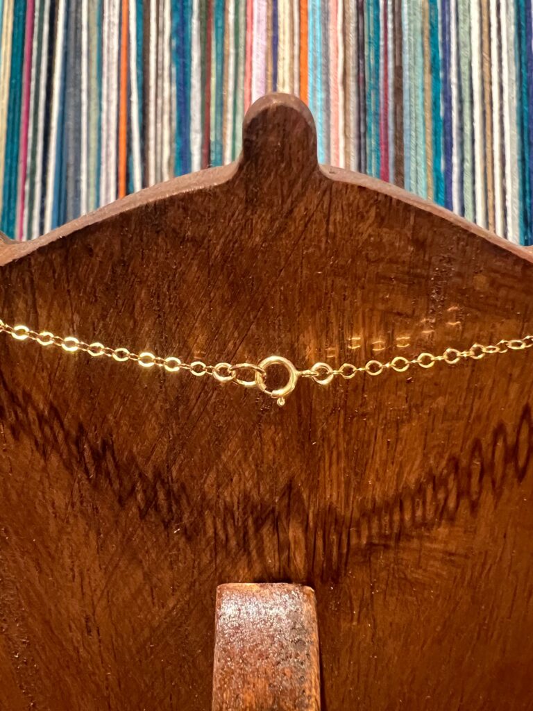 Tigers eye gemstone dew drop necklace 16” No. 01, photo 4