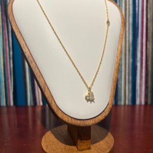 Rope chain + heart & crystal necklace 18”