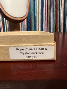 Rope chain + heart & crystal necklace 18”, photo 4
