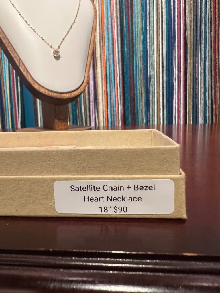 Satellite chain + bezel heart necklace 18” No. 01, photo 5