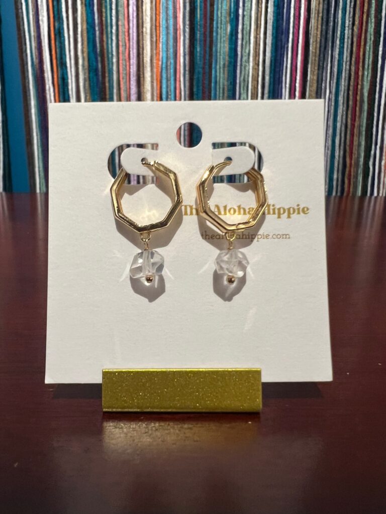 Classic huggie earrings herkimer diamonds and pearls No. 01, photo 2