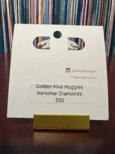 Classic huggie earrings herkimer diamonds and pearls, photo 4