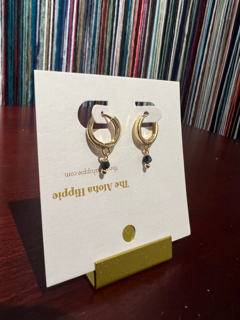 Classic huggie earrings indicolite No. 01, photo 1