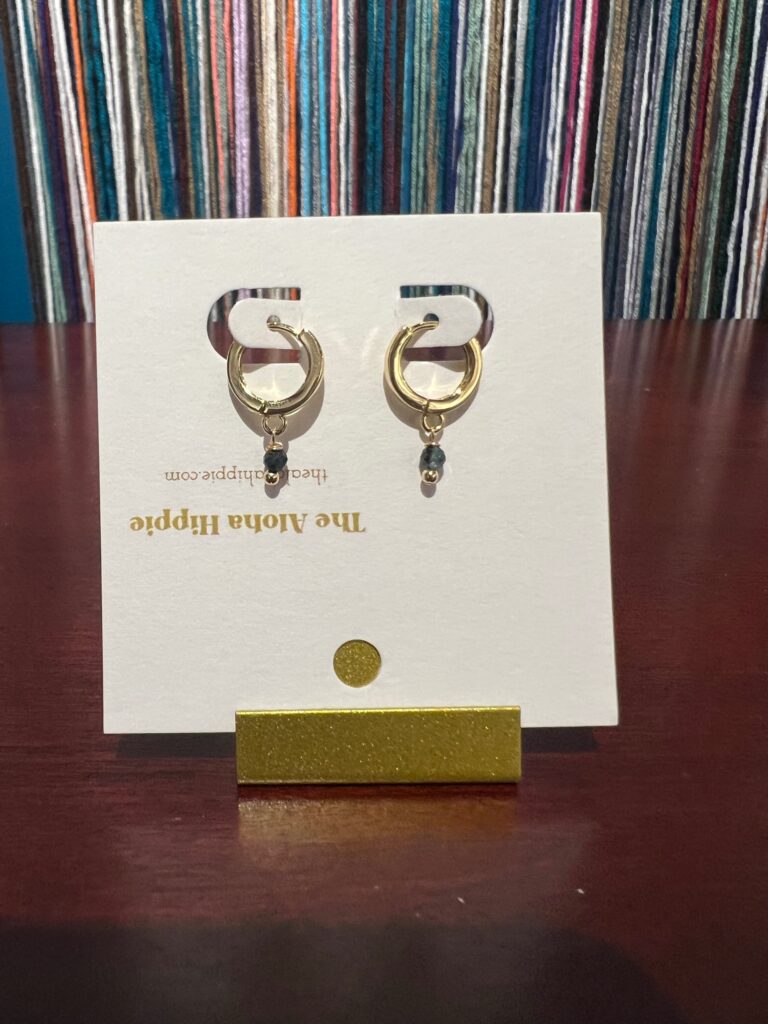 Classic huggie earrings indicolite No. 01, photo 2
