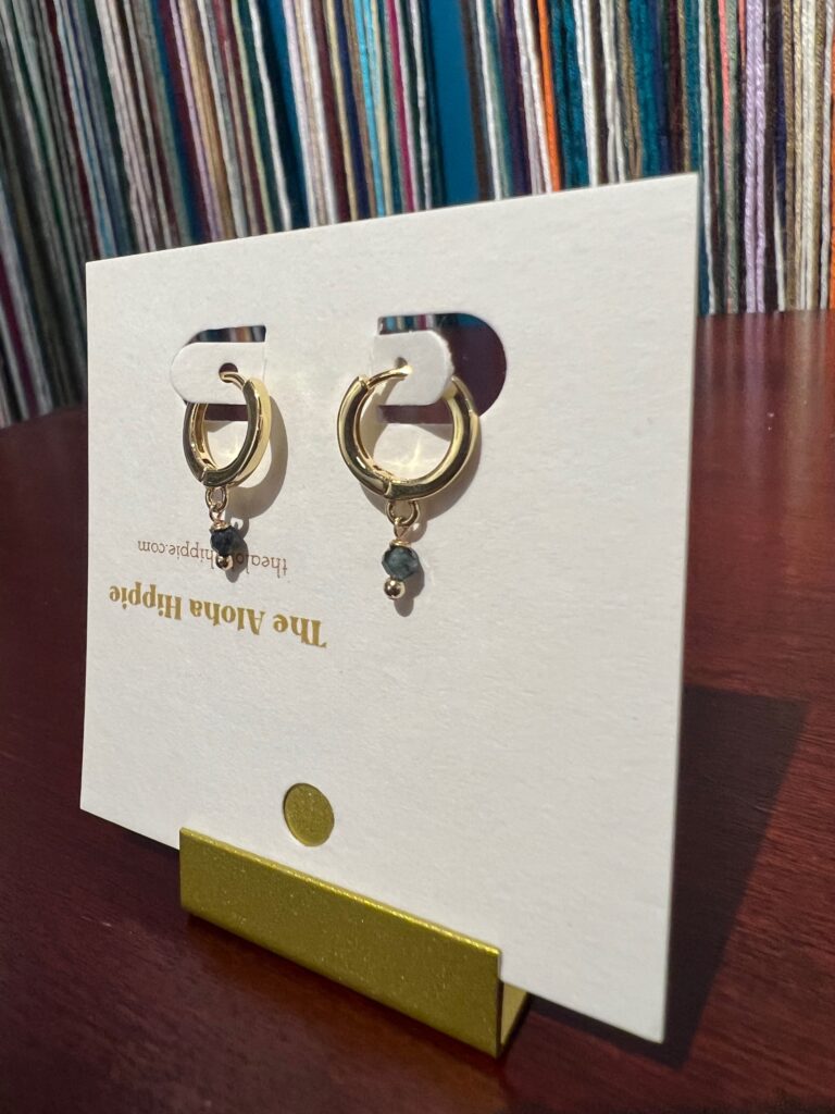 Classic huggie earrings indicolite No. 01, photo 3
