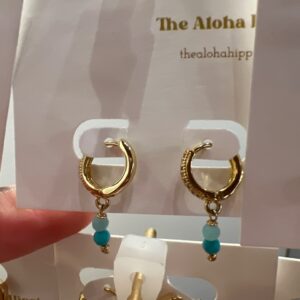 New twinkle huggie earrings (apatite + turquoise)