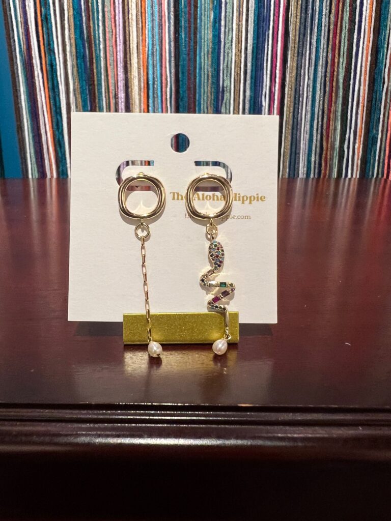 Big o studs snake charm + pearls No. 01, photo 2