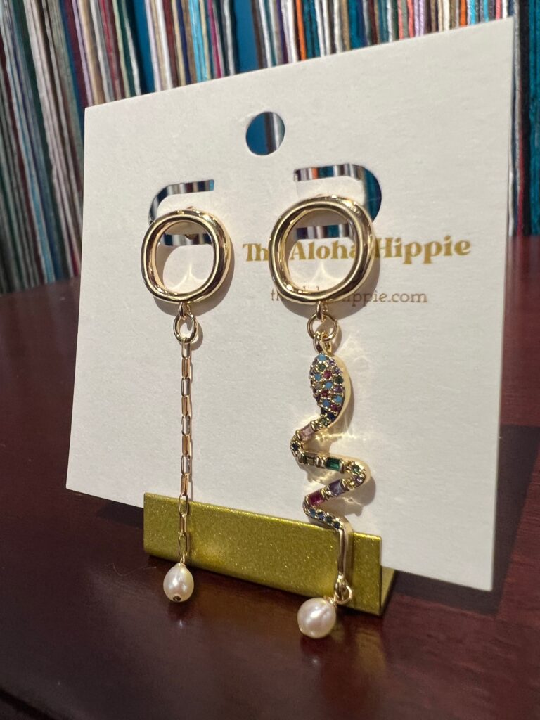 Big o studs snake charm + pearls No. 01, photo 3