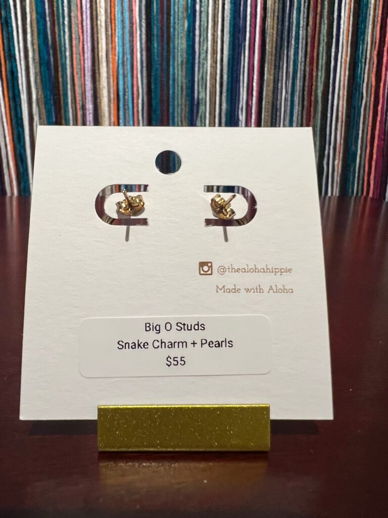 Big o studs snake charm + pearls No. 01, photo 4