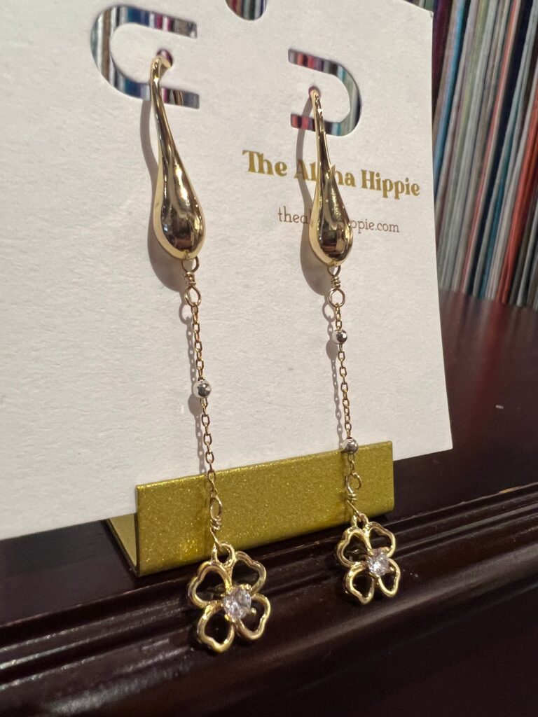 Teardrop hooks satellite chain + flower charms No. 01, photo 1