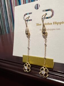 Teardrop hooks satellite chain + flower charms, photo 3