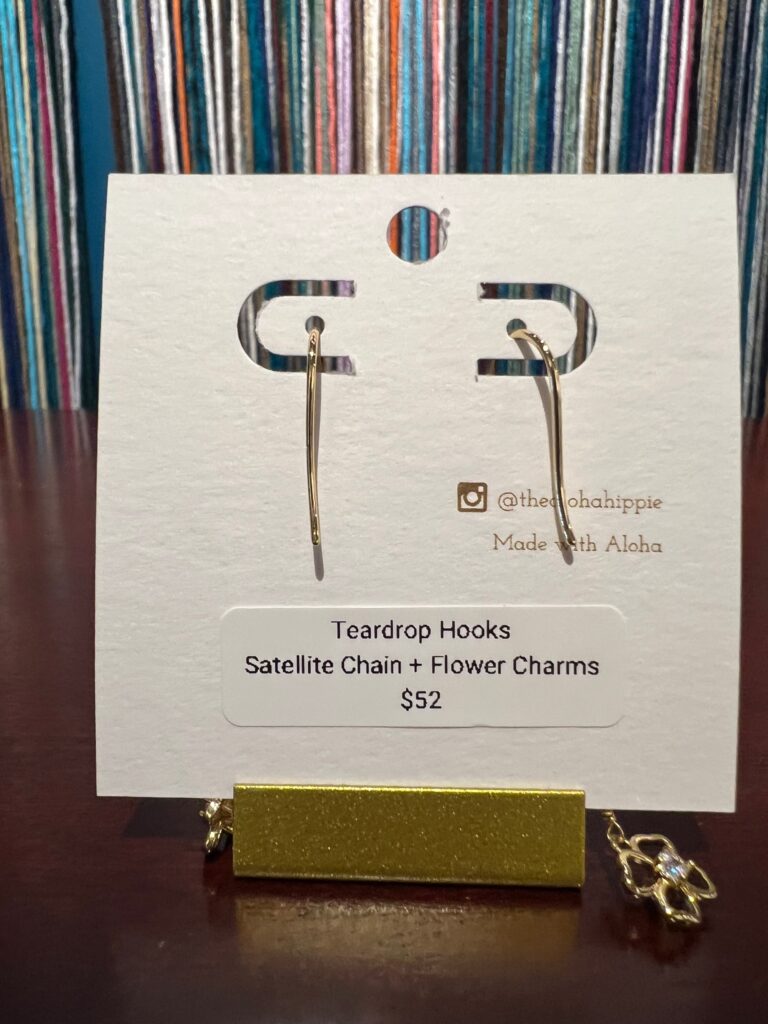 Teardrop hooks satellite chain + flower charms No. 01, photo 4