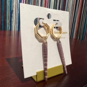New golden hive huggie earrings (Hawaiian tiger sea urchin)