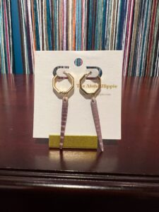 New golden hive huggie earrings (Hawaiian tiger sea urchin), photo 2