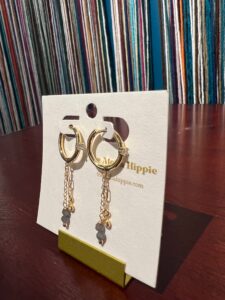 New gem drip earrings (blue sapphire + crystals), photo 3