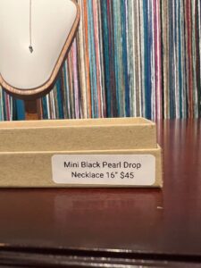 Mini black pearl drop necklace 16”, photo 4
