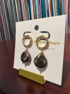 Big o stud earrings (fresh water peacock pearls), photo 3