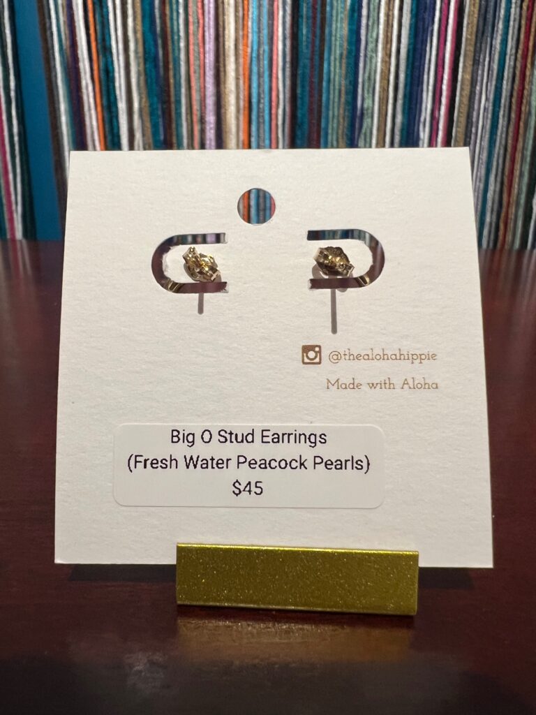 Big o stud earrings (fresh water peacock pearls) No. 01, photo 4