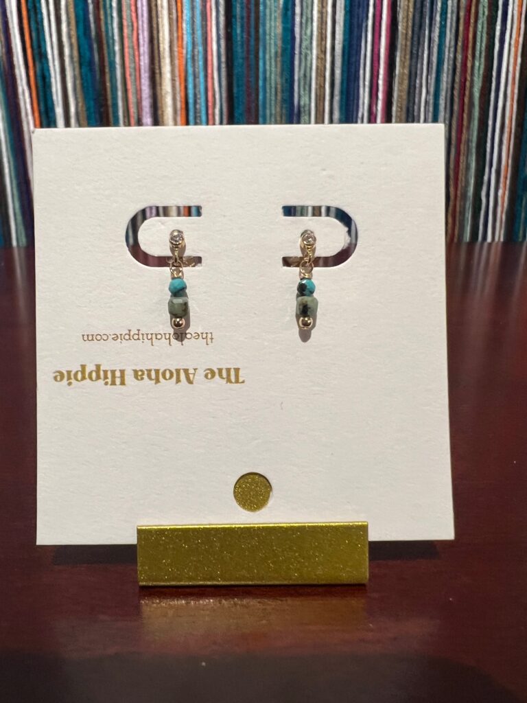 Pixie dot stud earrings (turquoise) No. 01, photo 2
