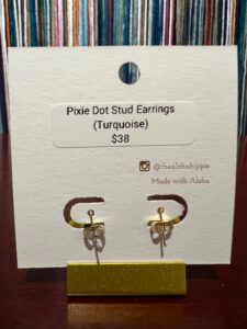 Pixie dot stud earrings (turquoise), photo 4