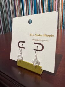 Sterling silver fin hook earrings (herkimer diamonds + mini pearls), photo 3