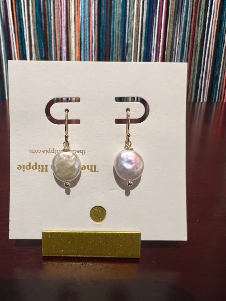 Golden fin earrings (fresh water pearls) No. 01, photo 2