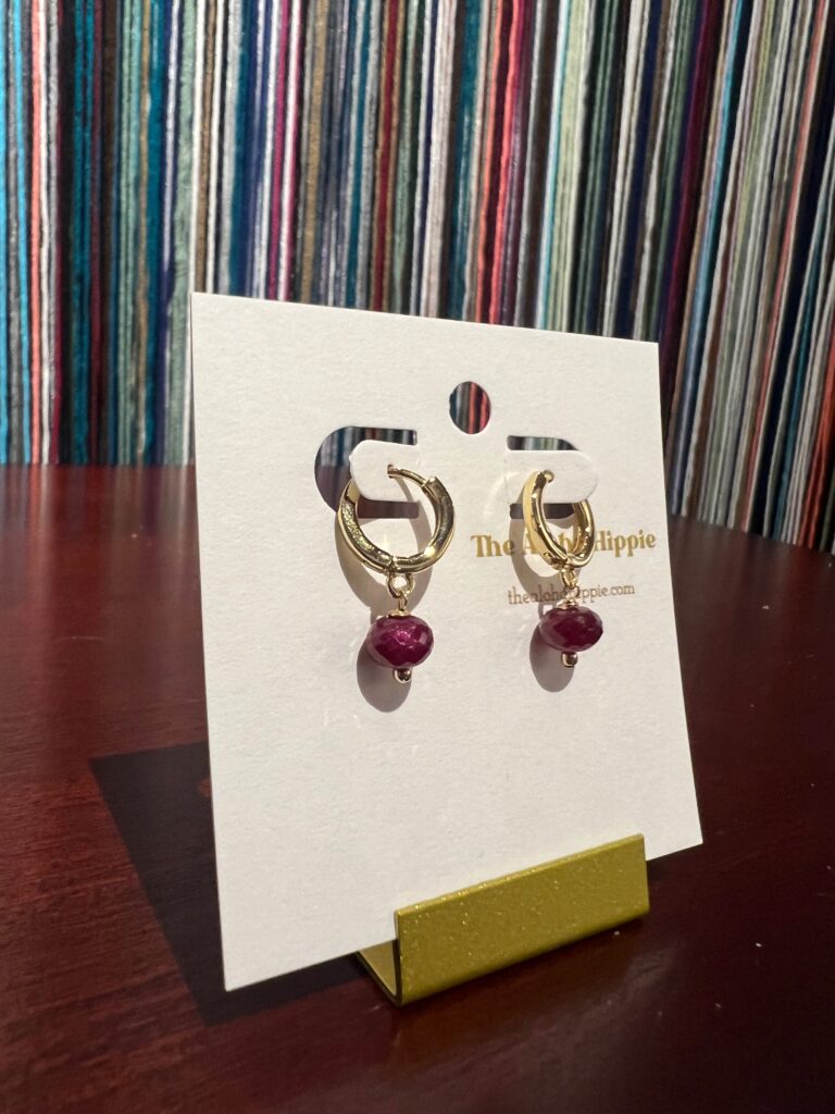 Classic huggie earrings (vintage corundum/ruby) No. 01, photo 2