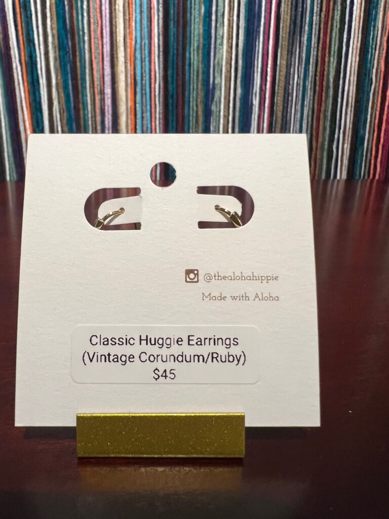 Classic huggie earrings (vintage corundum/ruby) No. 01, photo 3