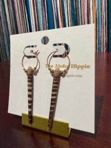 Little hoop energy earrings (wanna/tiger urchin shells), photo 3