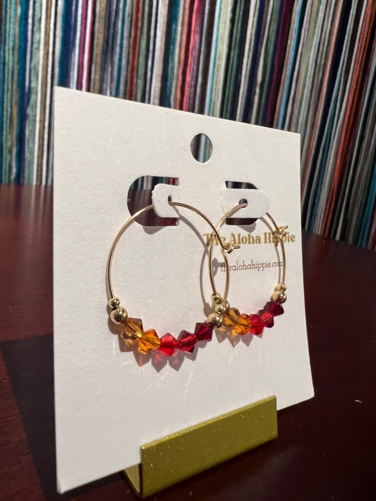 Big hoop energy earrings (Swarovski crystals) by Aloha Hippie