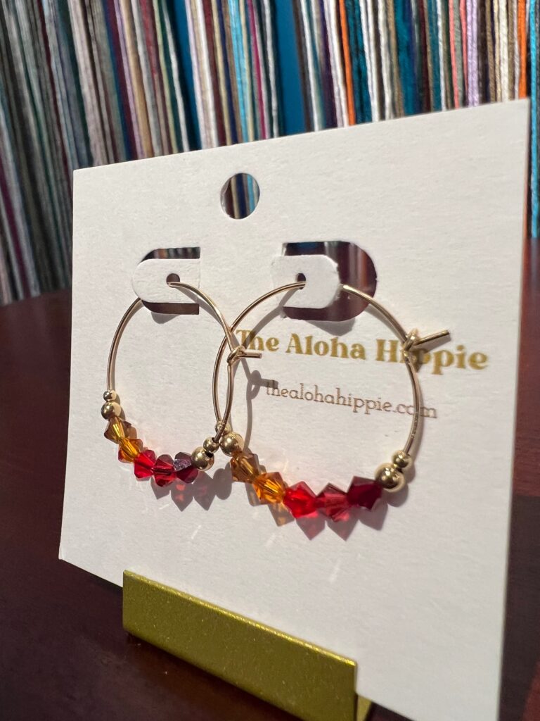 Big hoop energy earrings (Swarovski crystals) No. 01, photo 3