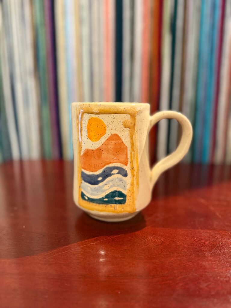 Large sunset Mug by Sweetheart Wheel